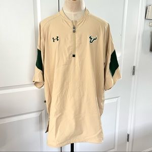 Under Armour USF Bulls 1/4 Zip Short Sleeve Windbreaker Pullover Jacket